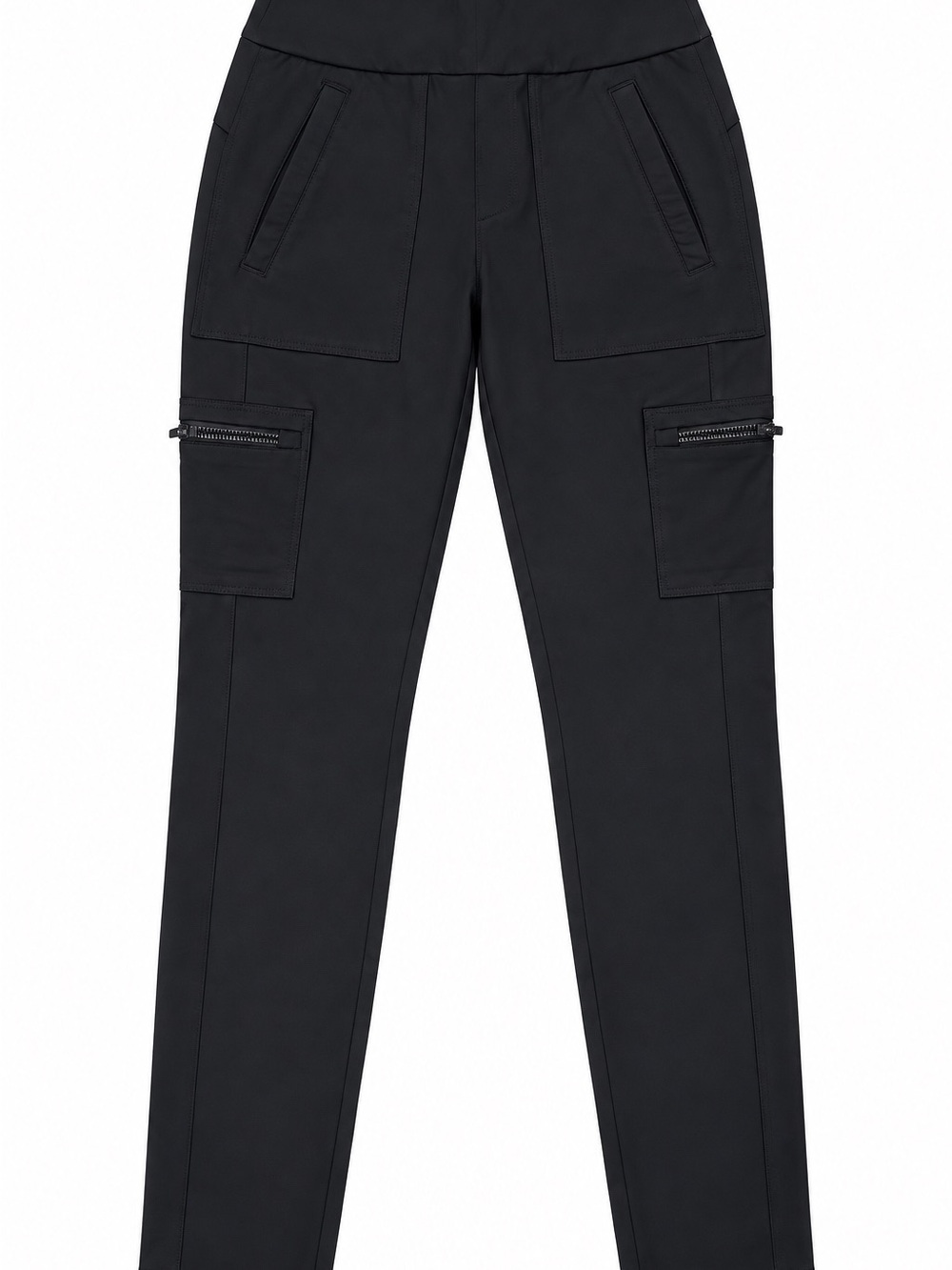 Athleta Black Slim Cargo Pants with Zippered Thigh Pockets